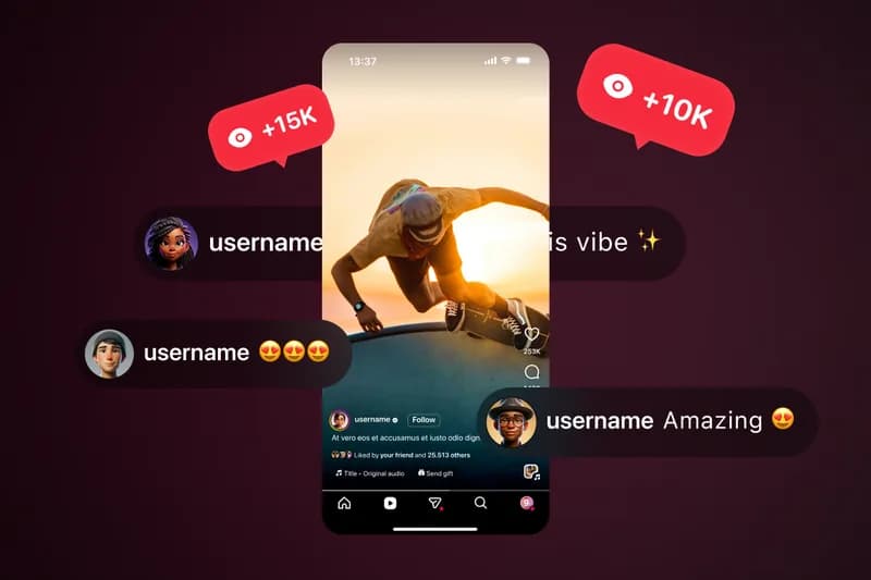 Reel racking up view counters on a phone screen